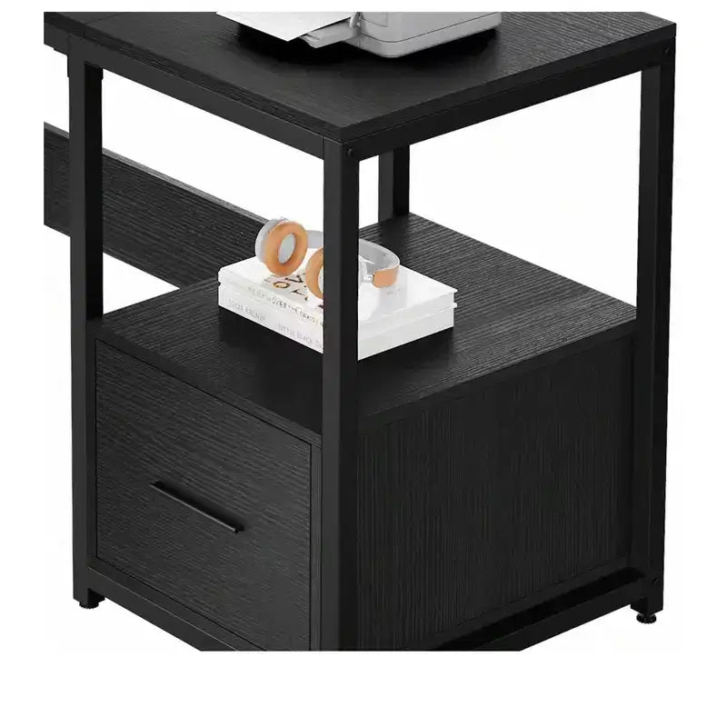 Bureau d'angle en L réglable en hauteur pour ordinateur