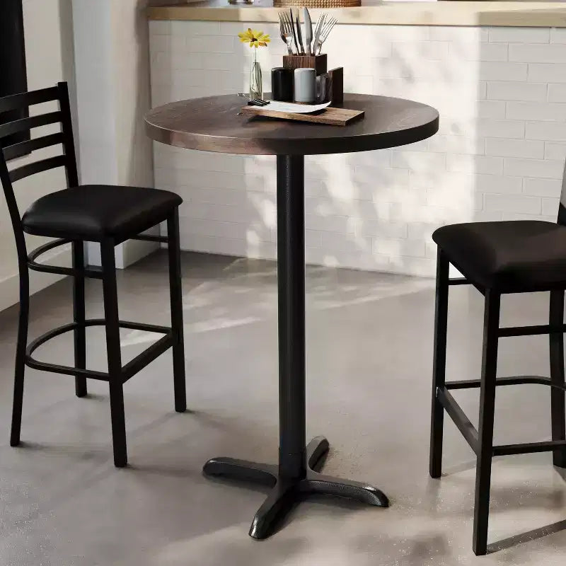 Table commerciale d'intérieur ronde en bois massif
