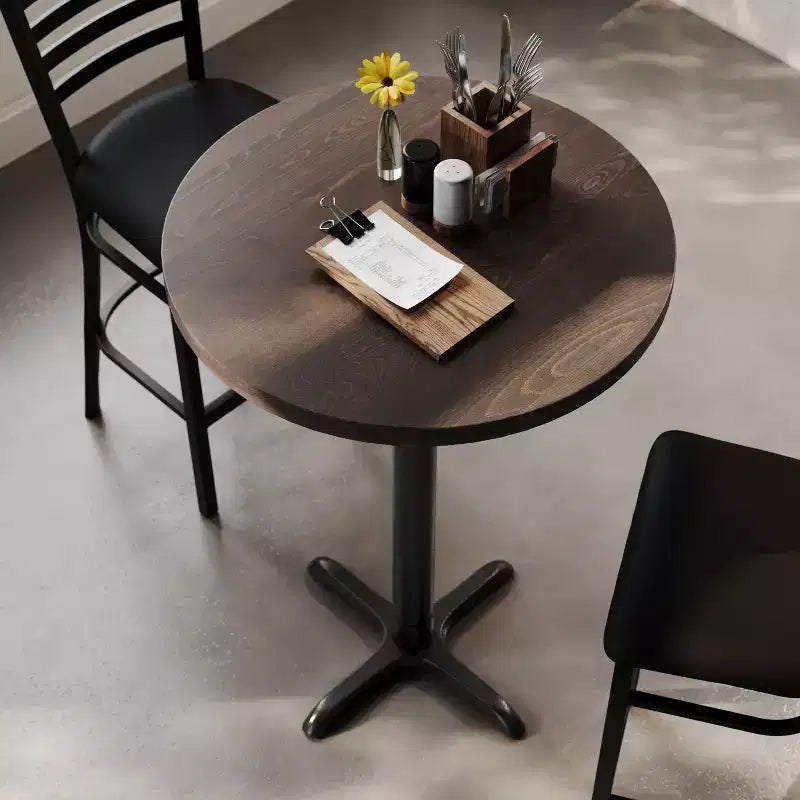 Table commerciale d'intérieur ronde en bois massif