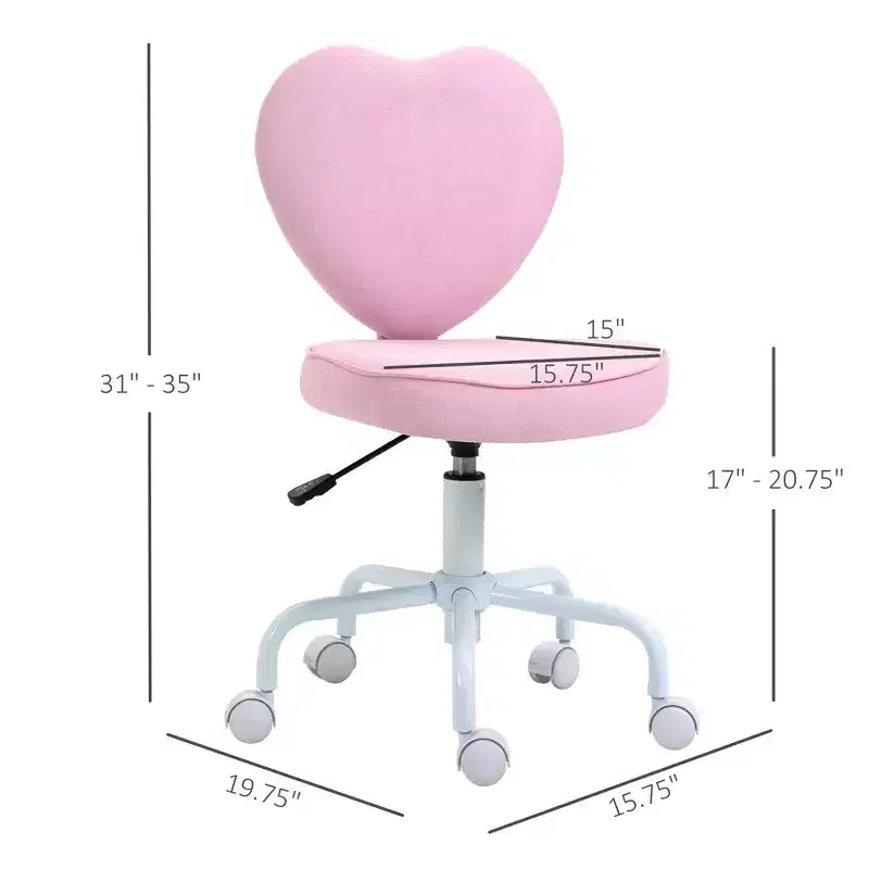 Chaise de bureau au dossier en forme de cœur