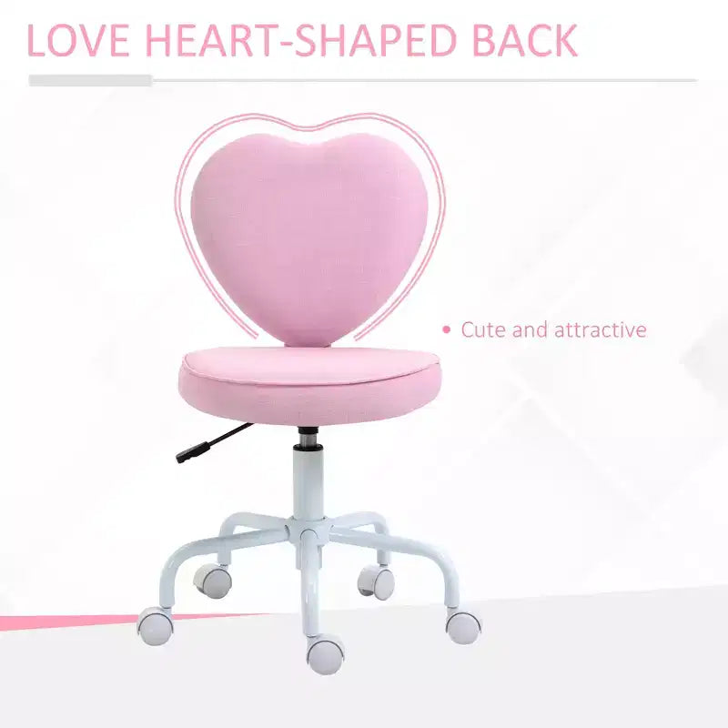 Chaise de bureau au dossier en forme de cœur