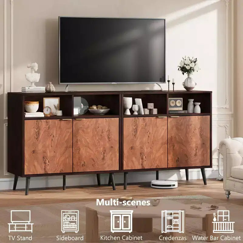 Meuble d'appoint rétro en bois pour le rangement de cuisine