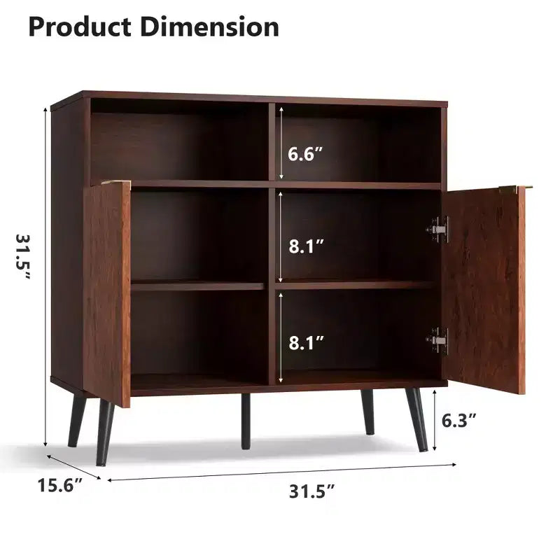 Meuble d'appoint rétro en bois pour le rangement de cuisine