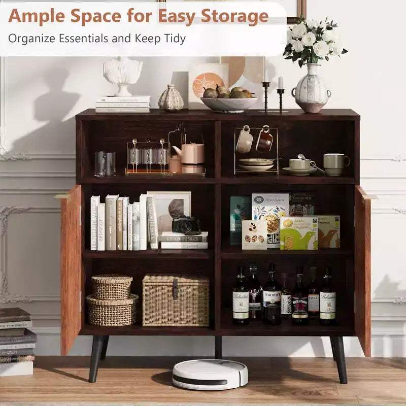 Meuble d'appoint rétro en bois pour le rangement de cuisine
