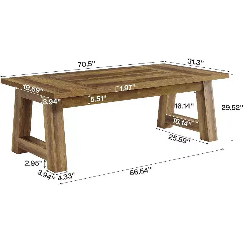 Table de salle à manger de cuisine en bois de style fermier