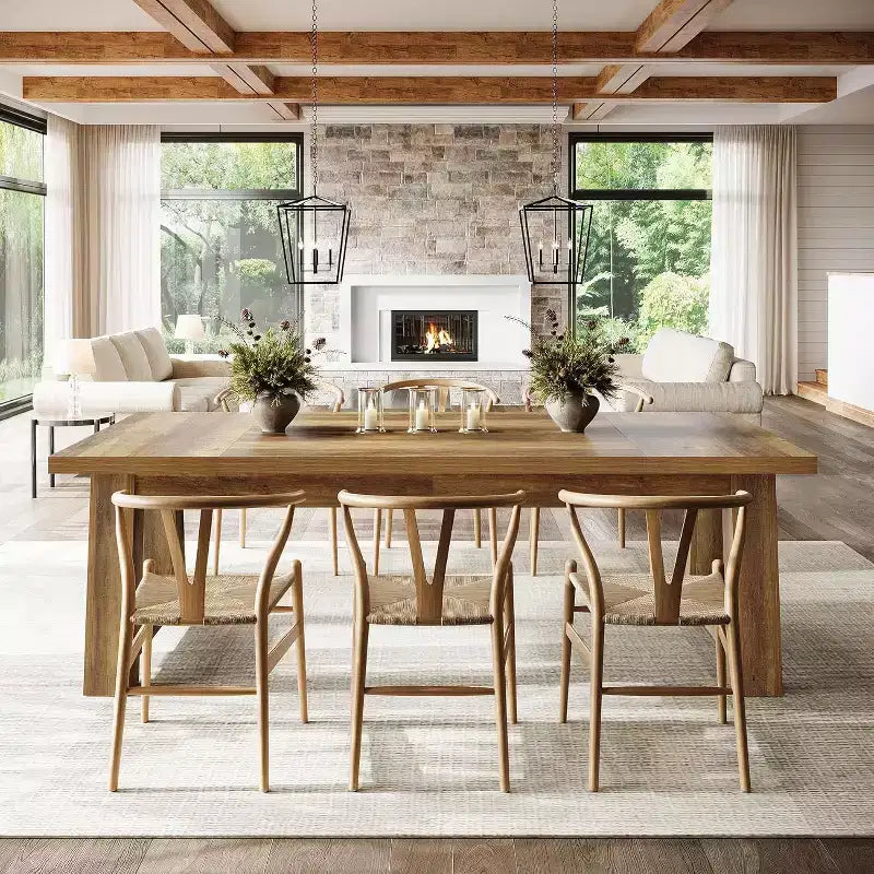 Table de salle à manger de cuisine en bois de style fermier