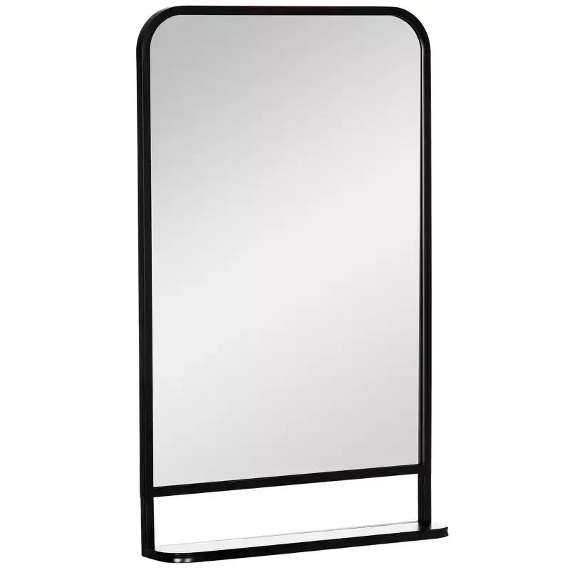 Miroir mural rectangulaire moderne avec étagère de rangement