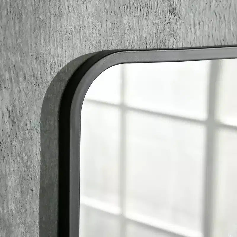 Miroir mural rectangulaire moderne avec étagère de rangement